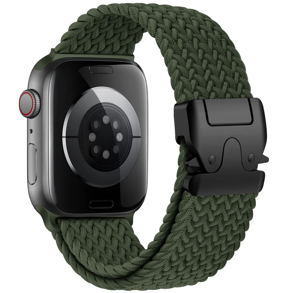 Erstatningsrem til Apple Watch i grønn fallskjermsnor