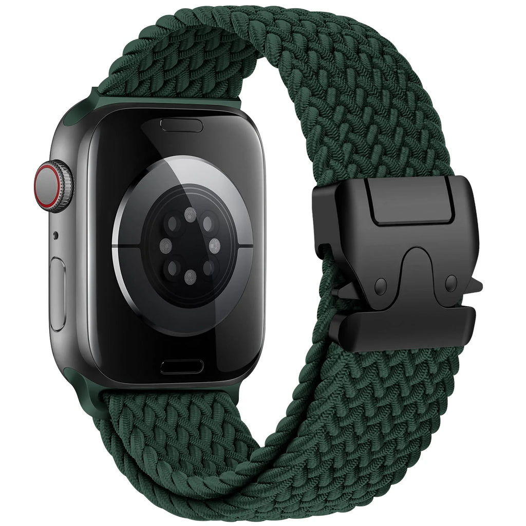 Erstatningsrem til Apple Watch i grønn fallskjermsnor
