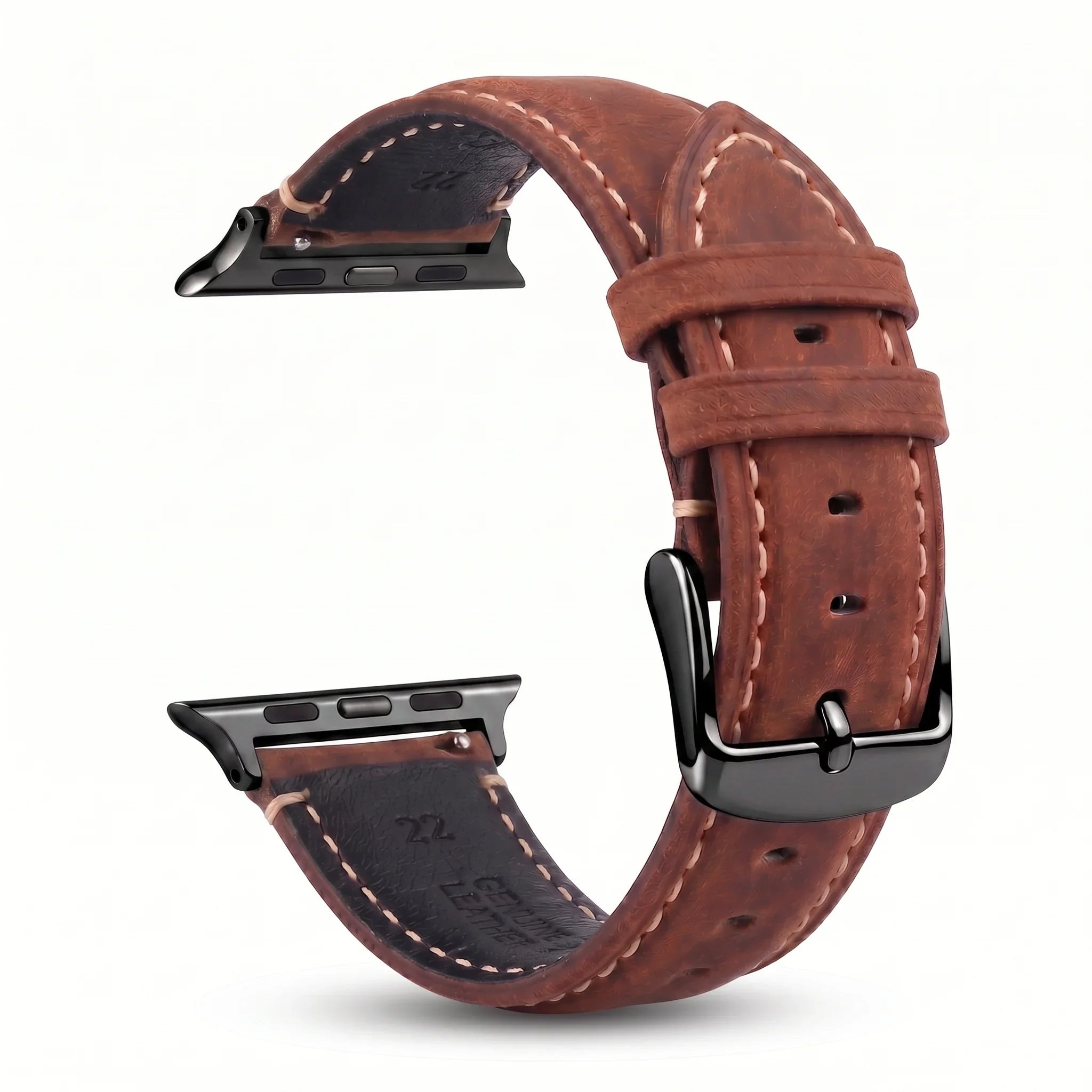 Klassisk brun læderudskiftningsrem til Apple Watch