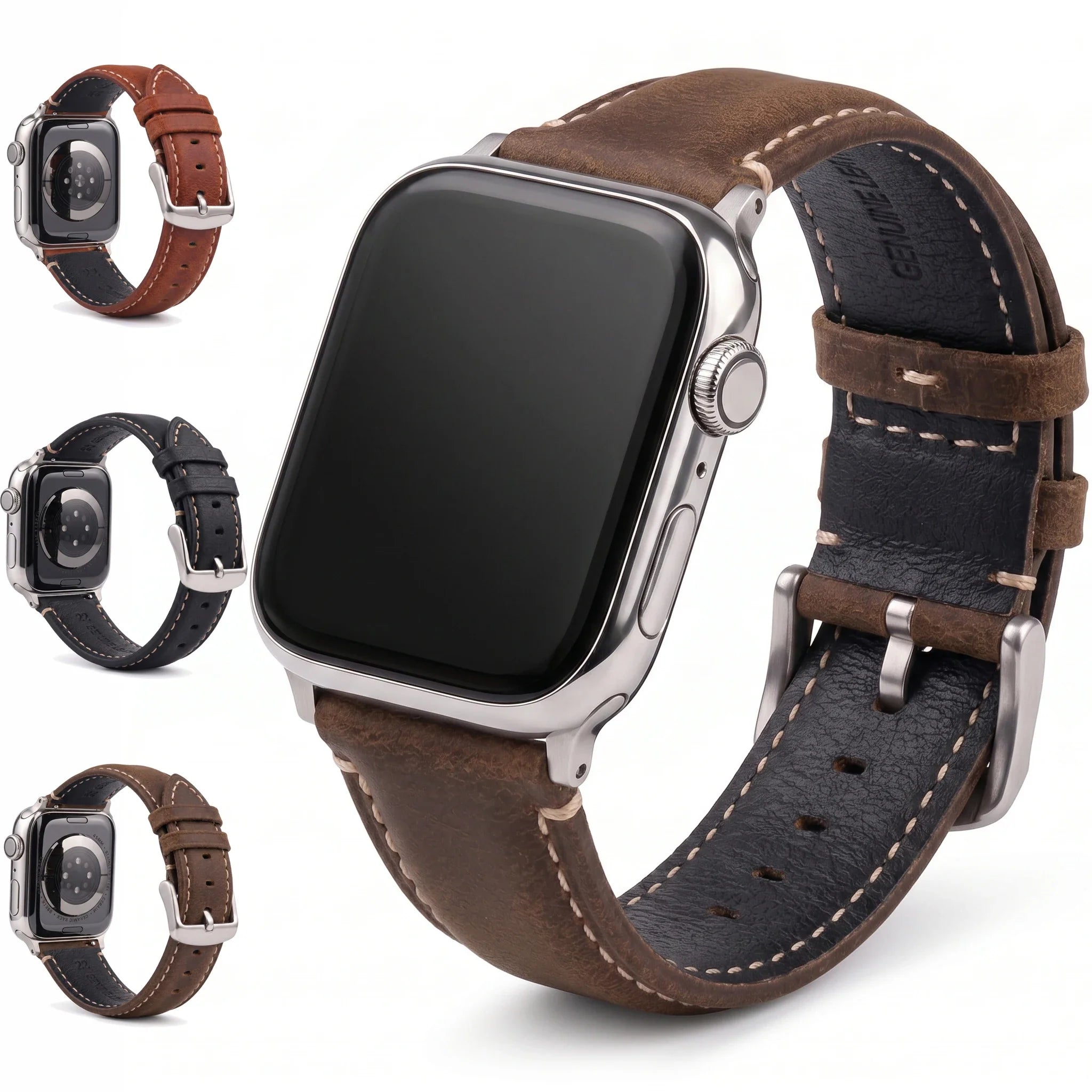 Klassisk læderudskiftningsrem til Apple Watch 