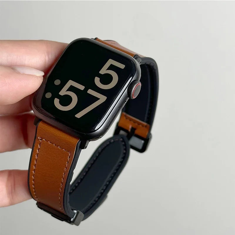 Udskiftningsrem til Apple Watch i læder 