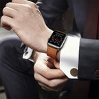Ersättningsarmband i läder för Apple Watch för dam och herr brunt