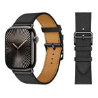 Ersättningsarmband i läder för Apple Watch för dam och herr svart