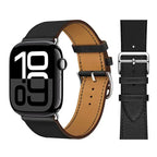 Ersättningsarmband i läder för Apple Watch för dam och herr svart