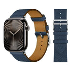 Ersättningsarmband i läder för Apple Watch för dam och herr blått