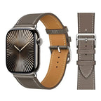 Ersättningsarmband i läder för Apple Watch för dam och herr grått