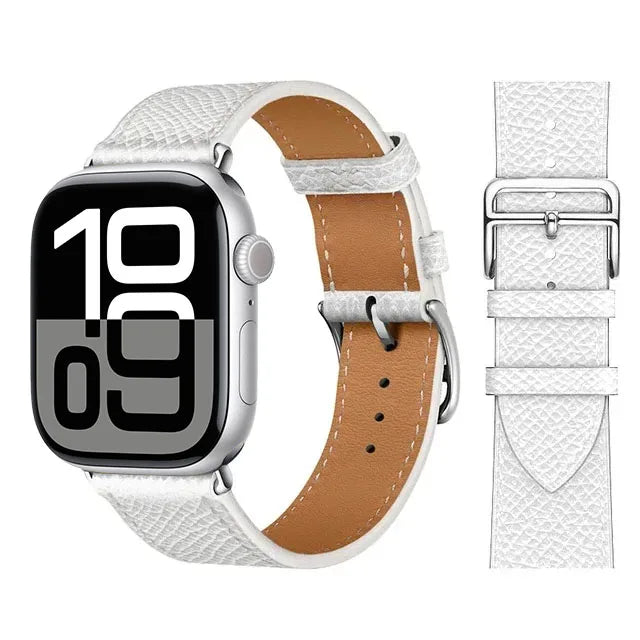 Ersättningsarmband i läder för Apple Watch för dam och herr vitt