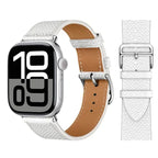 Ersättningsarmband i läder för Apple Watch för dam och herr vitt