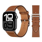 Ersättningsarmband i läder för Apple Watch för dam och herr brunt