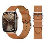 Ersättningsarmband i läder för Apple Watch för dam och herr brunt