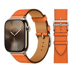 Ersättningsarmband i läder för Apple Watch för dam och herr orange