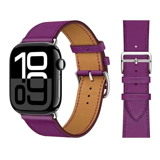 Ersättningsarmband i läder för Apple Watch för dam och herr lila