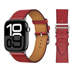 Ersättningsarmband i läder för Apple Watch för dam och herr rött