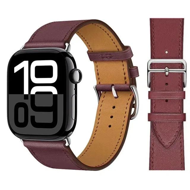 Ersättningsarmband i läder för Apple Watch för dam och herr lila