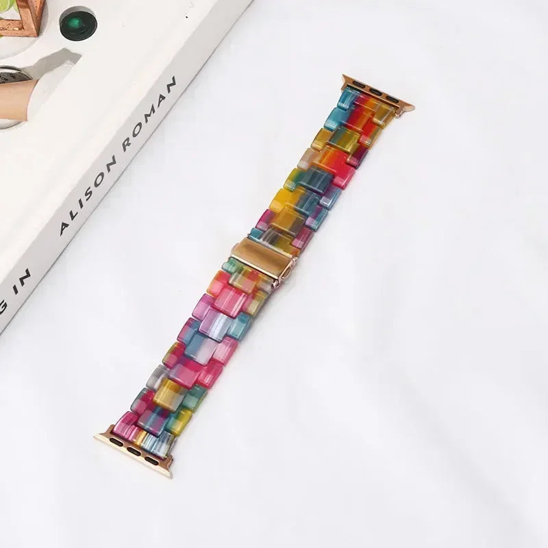 Udskiftningsrem til Apple Watch i regnbuefarvet resin