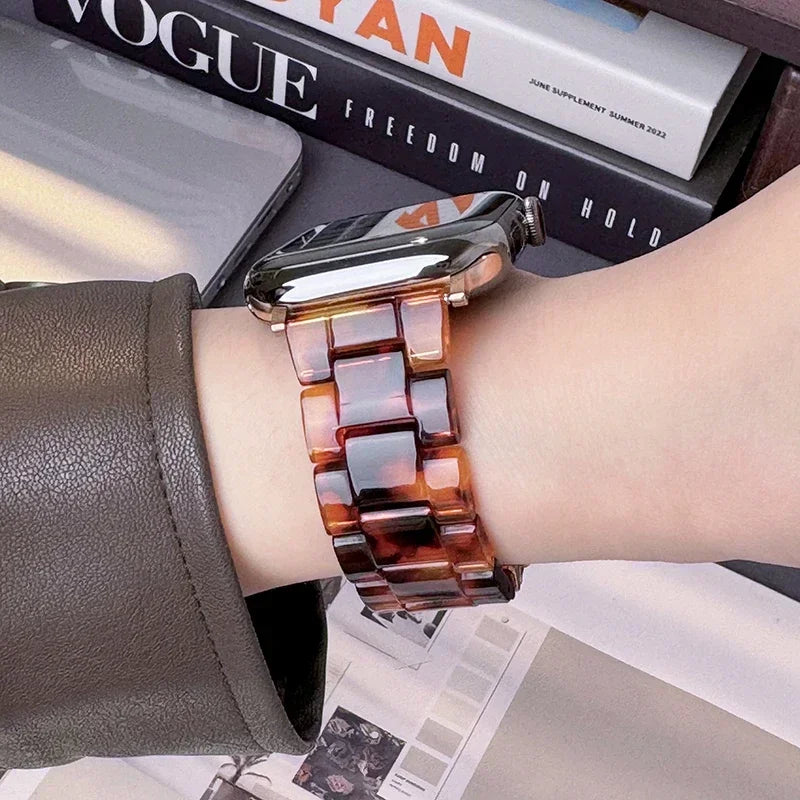 Udskiftningsrem til Apple Watch i brun resin