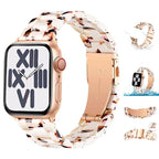 Udskiftningsrem til Apple Watch i hvid og brun resin