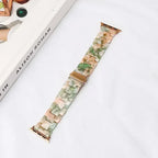 Udskiftningsrem til Apple Watch i grøn og rosa resin