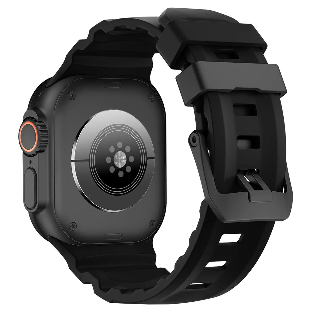 Udskiftningsrem til Apple Watch i tyk sort silikone