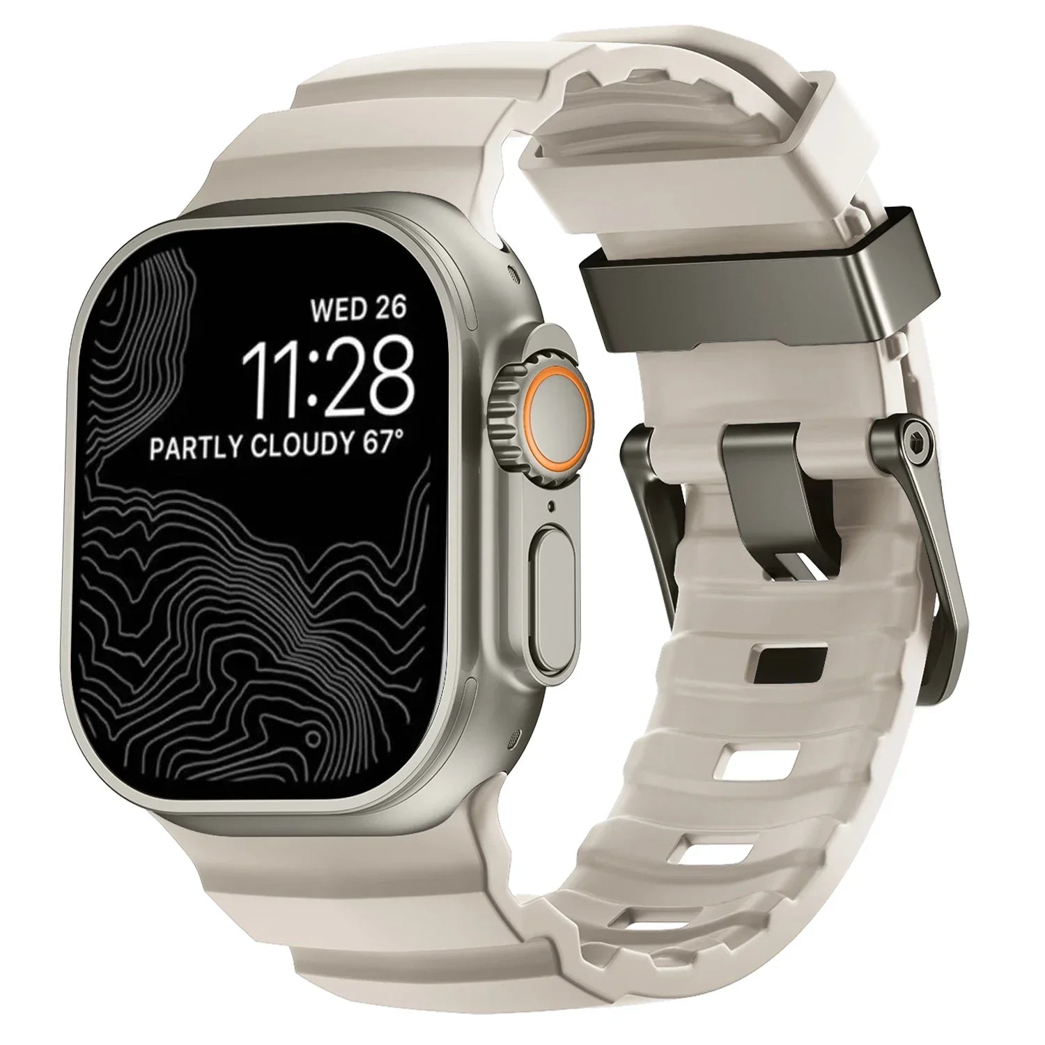 Udskiftningsrem til Apple Watch i tyk hvid silikone