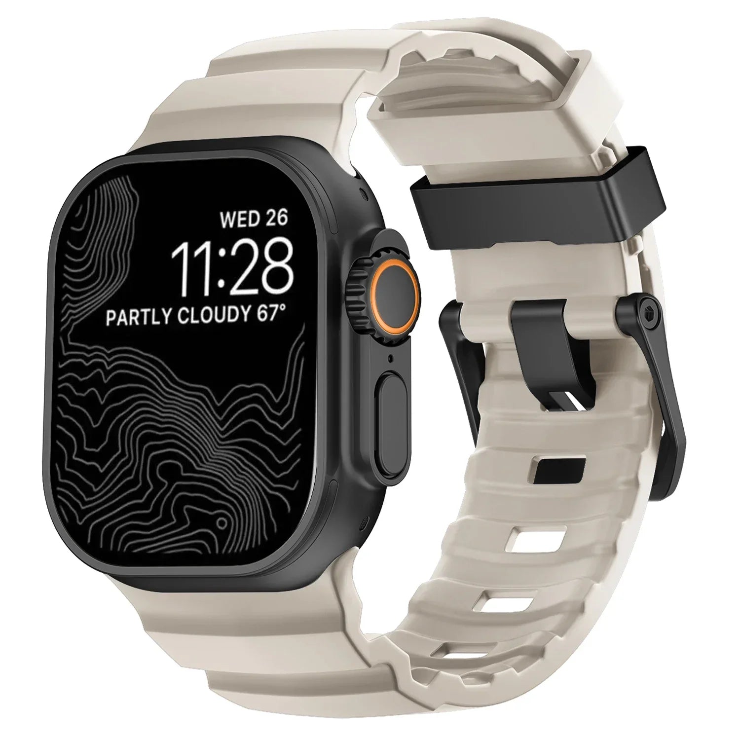 Udskiftningsrem til Apple Watch i tyk hvid silikone