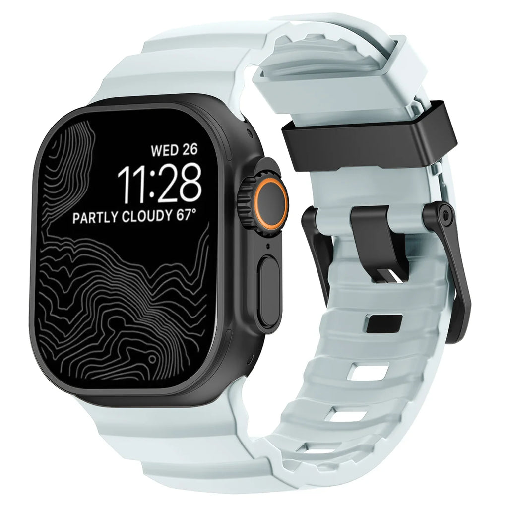 Udskiftningsrem til Apple Watch i tyk blå silikone