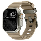 Udskiftningsrem til Apple Watch i tyk brun silikone