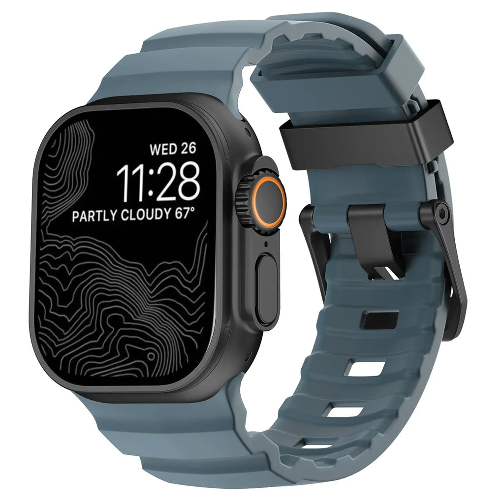 Udskiftningsrem til Apple Watch i tyk blå silikone