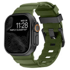 Udskiftningsrem til Apple Watch i tyk grøn silikone