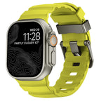 Udskiftningsrem til Apple Watch i tyk gulgrøn silikone