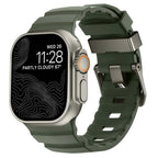 Udskiftningsrem til Apple Watch i tyk grøn silikone