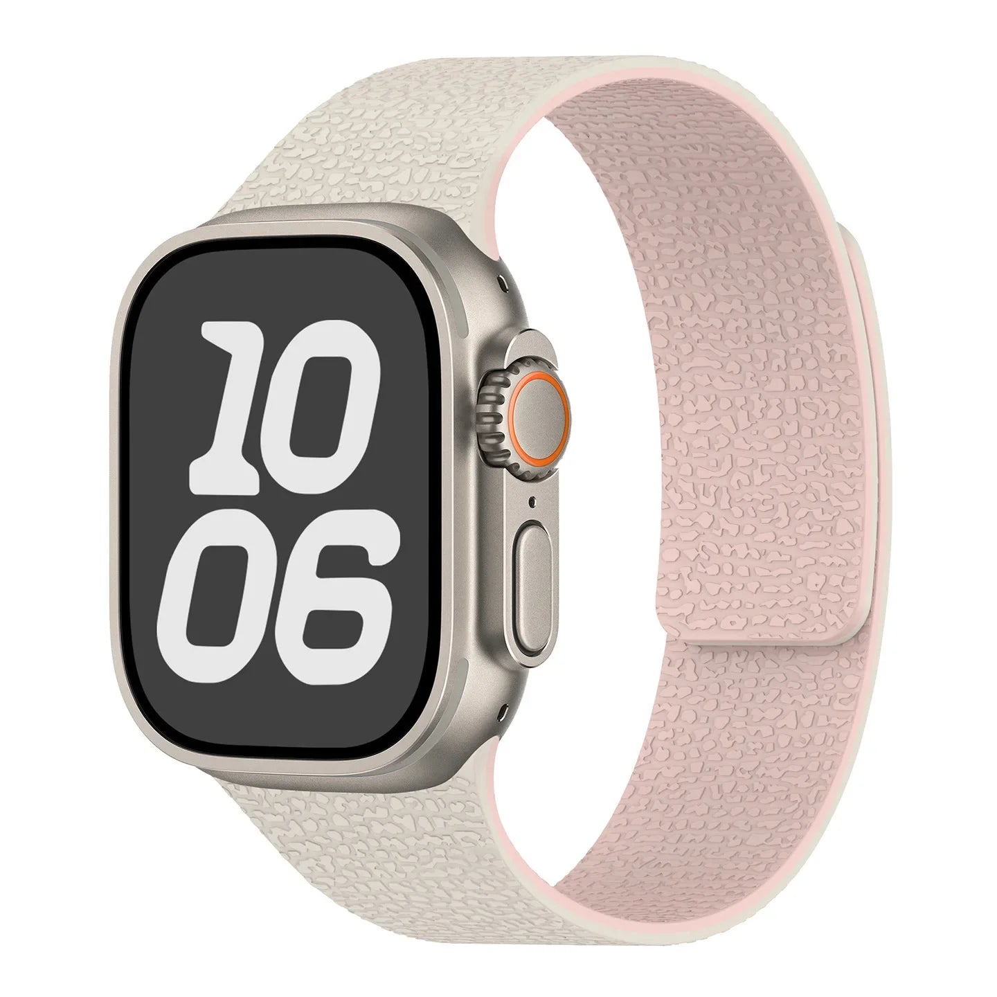 Bracelet de remplacement pour Apple Watch en silicone magnétique blanc rose