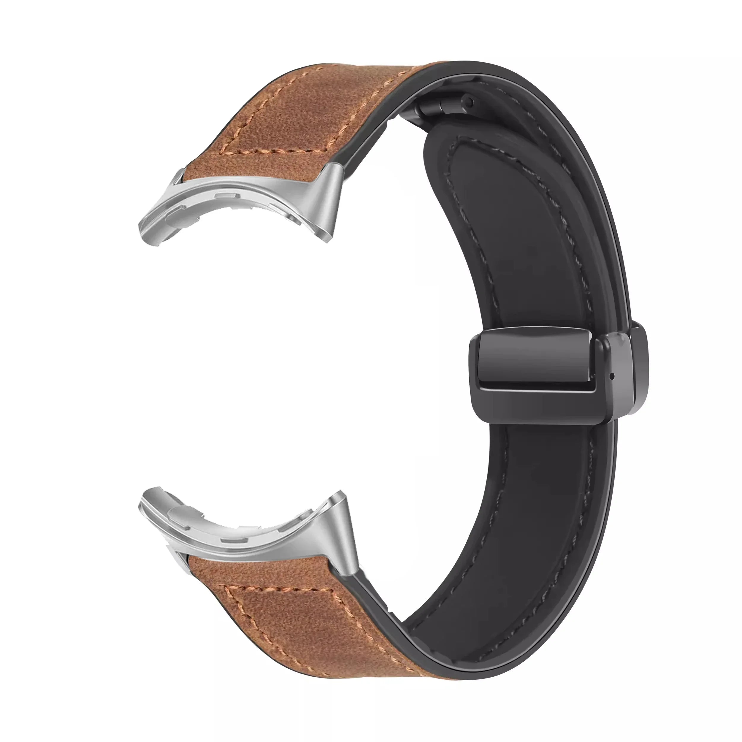 Erstatningsrem i brunt skinn for Google Pixel Watch 1, 2, 3, 4, 41 mm, 45mm 
