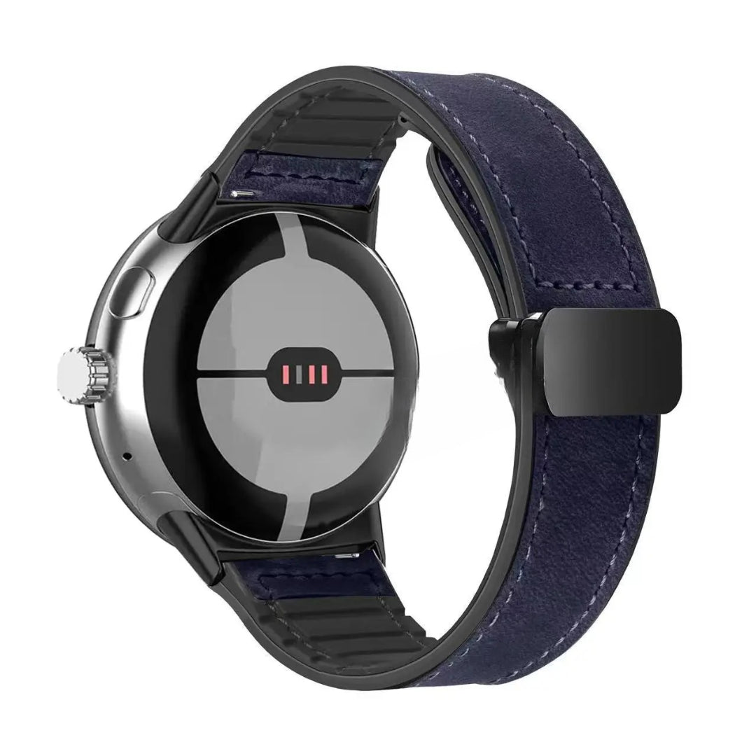 Erstatningsrem i blått skinn for Google Pixel Watch