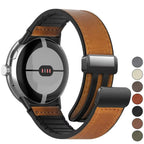 Erstatningsrem i brunt skinn for Google Pixel Watch 1, 2, 3, 4, 41 mm, 45mm 