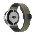 Erstatningsrem i grønt skinn for Google Pixel Watch 1, 2, 3, 4, 41 mm, 45mm