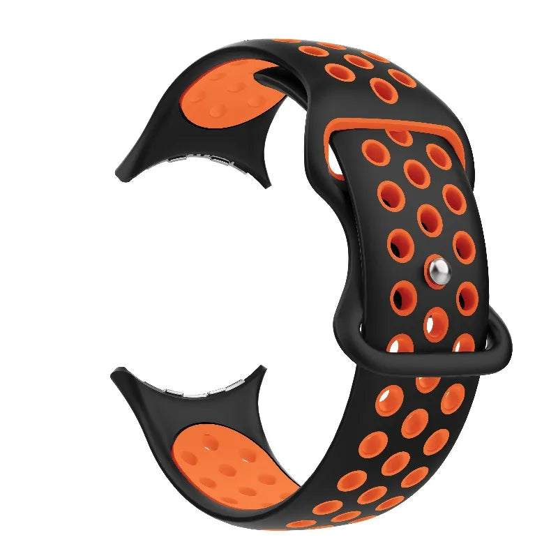 Ersättningsarmband för Google Pixel Watch 1, 2, 3, 4 41mm 45mm svart och orange