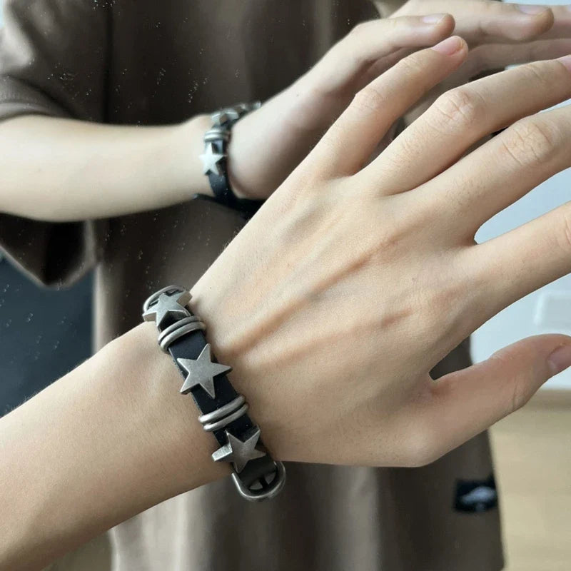 Bracelet de Style Vintage avec Etoiles noir