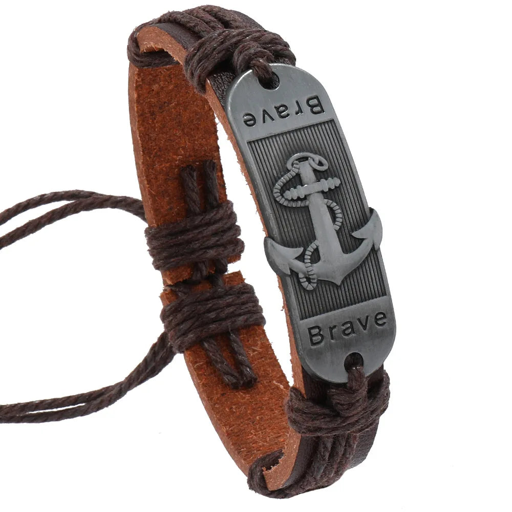 Anker Læder Armbånd 