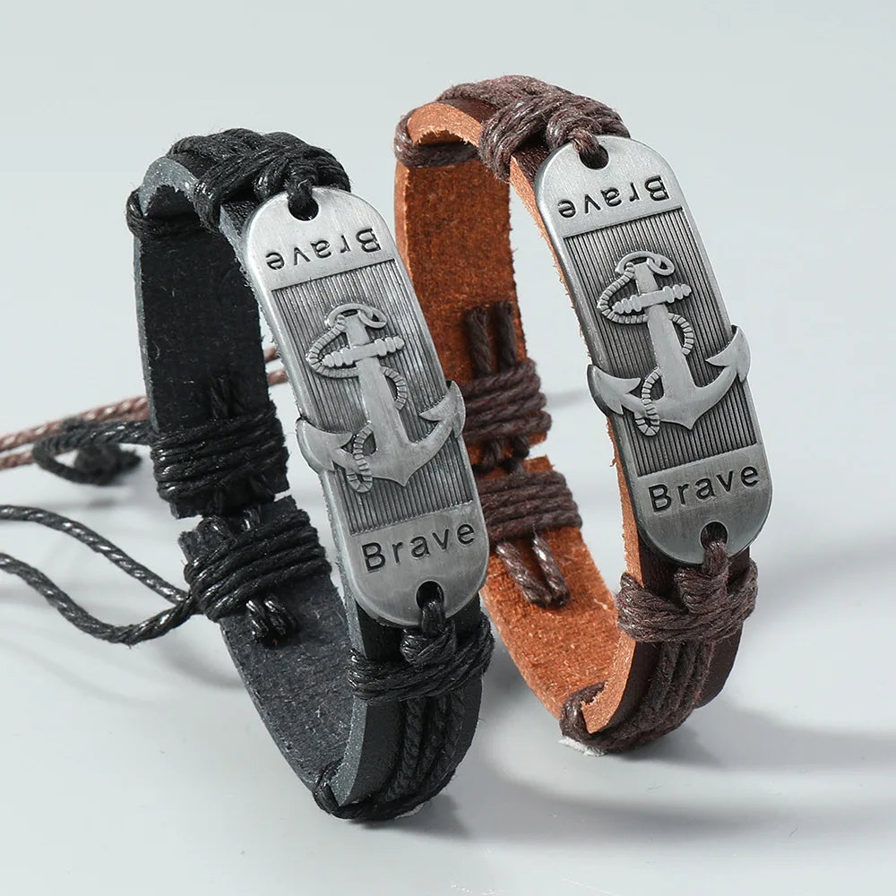 Anker Læder Armbånd 
