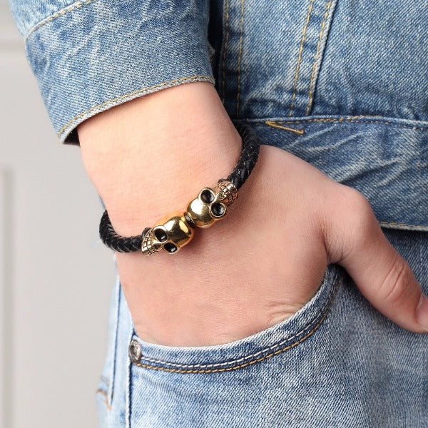 Dobbelt Dødningehoved Armbånd 