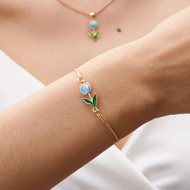 Elegant armbånd Blå Tulipan Blomst