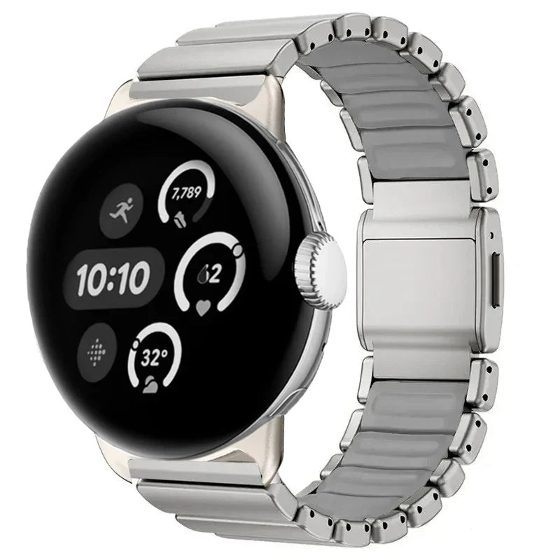 Armbånd i rustfritt stål til Google Pixel Watch 3, 4, 45mm sølv