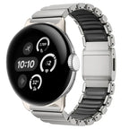 Armbånd i rustfritt stål til Google Pixel Watch 3, 4, 45mm sølv og svart
