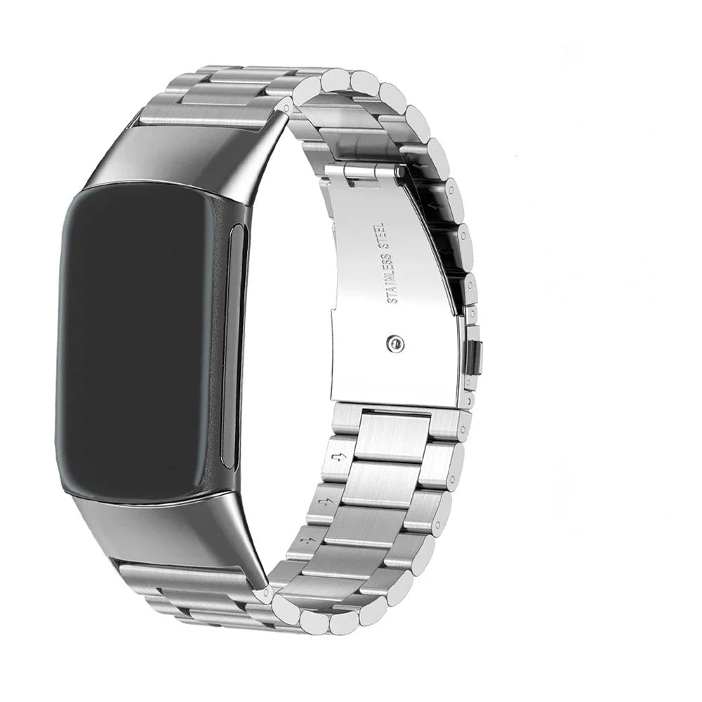 Urrem i stål til Fitbit Charge 5, Charge 6 ur i sølv