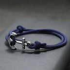 Ankararmband i marinblått rep