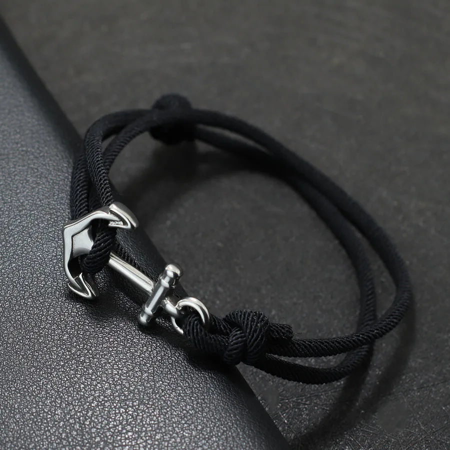 Ankararmband i svart rep