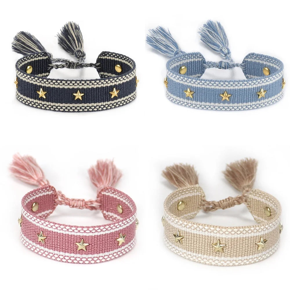 Bracelet en Corde avec Etoiles Homme ou Femme