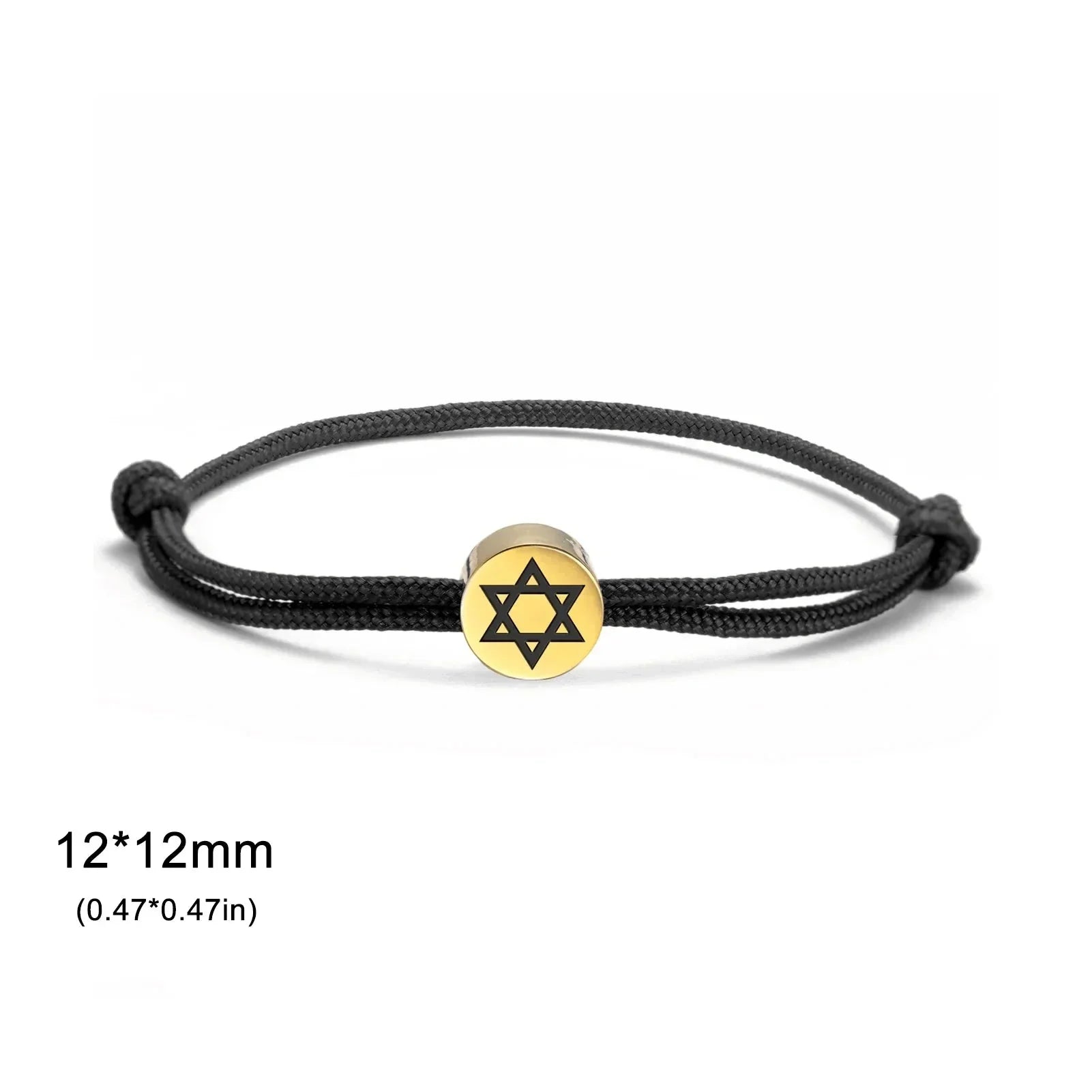 Snorarmbånd med det jødiske symbol Davidsstjerne i sort og guld