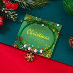 Rebåndsarmbånd med julevedhæng grønt snefnug